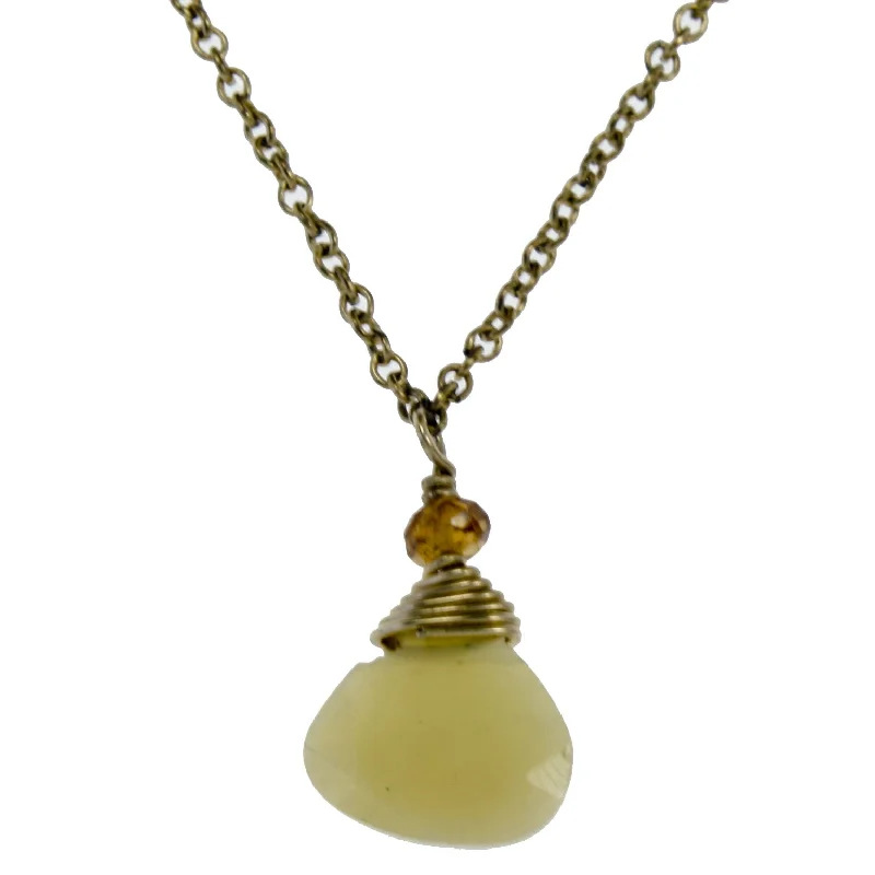 classic diamond necklaces for women -Yellow Opal One Drop Necklace