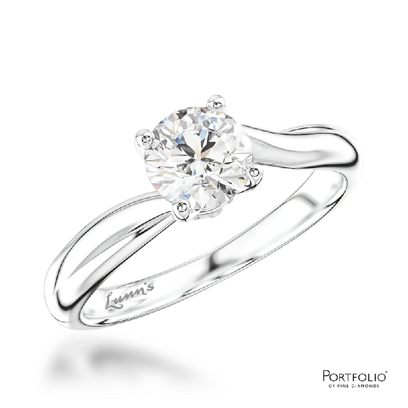 elegant gold wedding rings -Solitaire 0.51ct E SI1 Diamond Platinum Ring