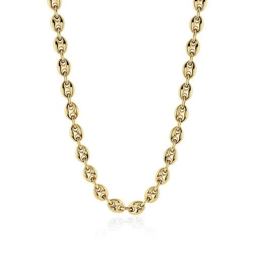 vintage necklaces for women -Sterling Silver Gold Vermeil Puffed Gucci-Style Chain Necklace