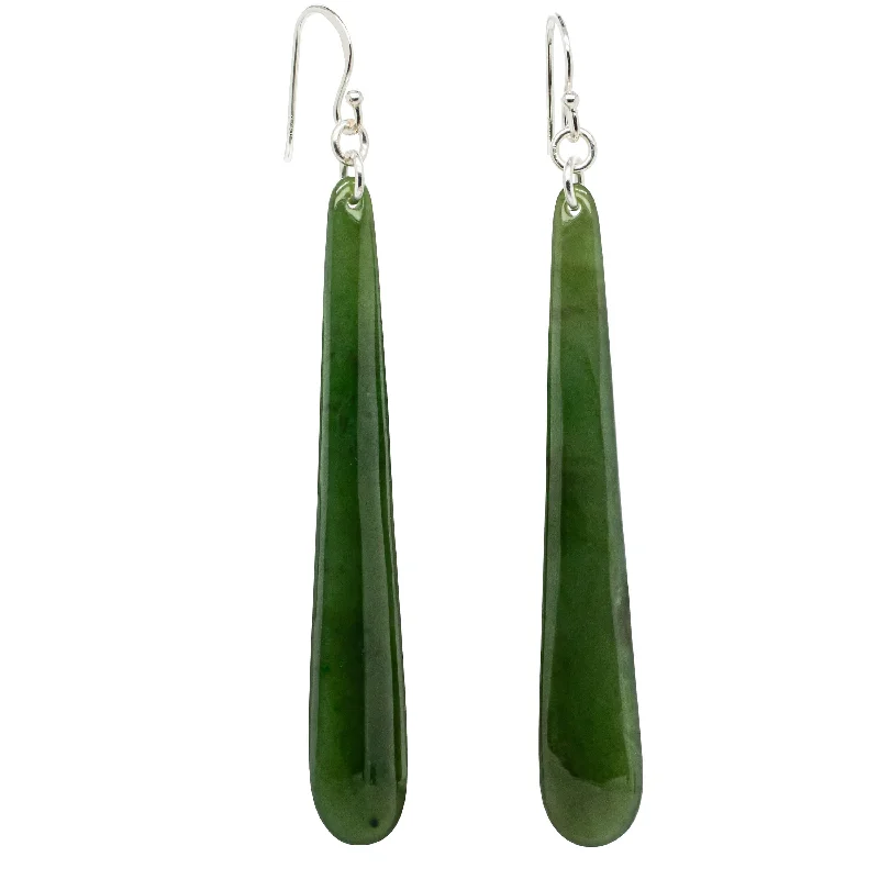 gemstone earrings for women -NZ Greenstone Drop Earrings