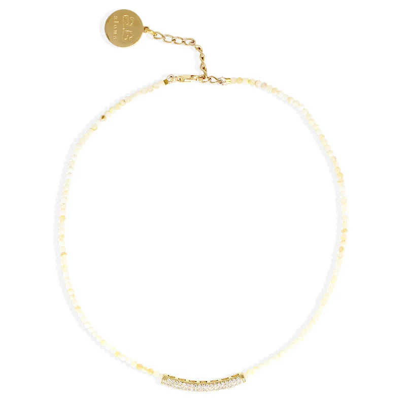 delicate crystal necklaces for women -IVIE Necklace - Gold with Shell