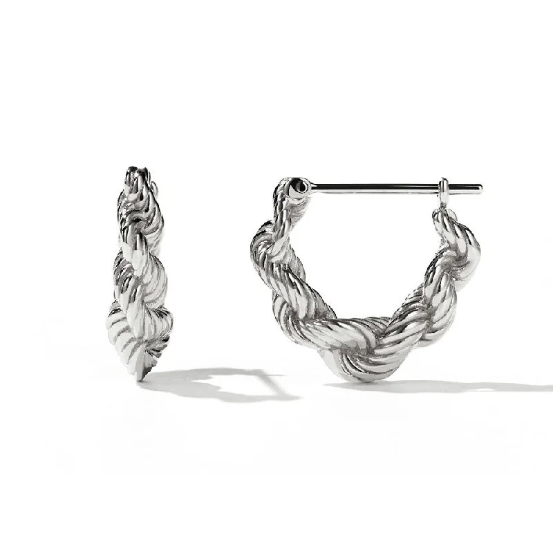 gemstone stud earrings -Meadowlark Twisted Rope Earrings - Sterling Silver