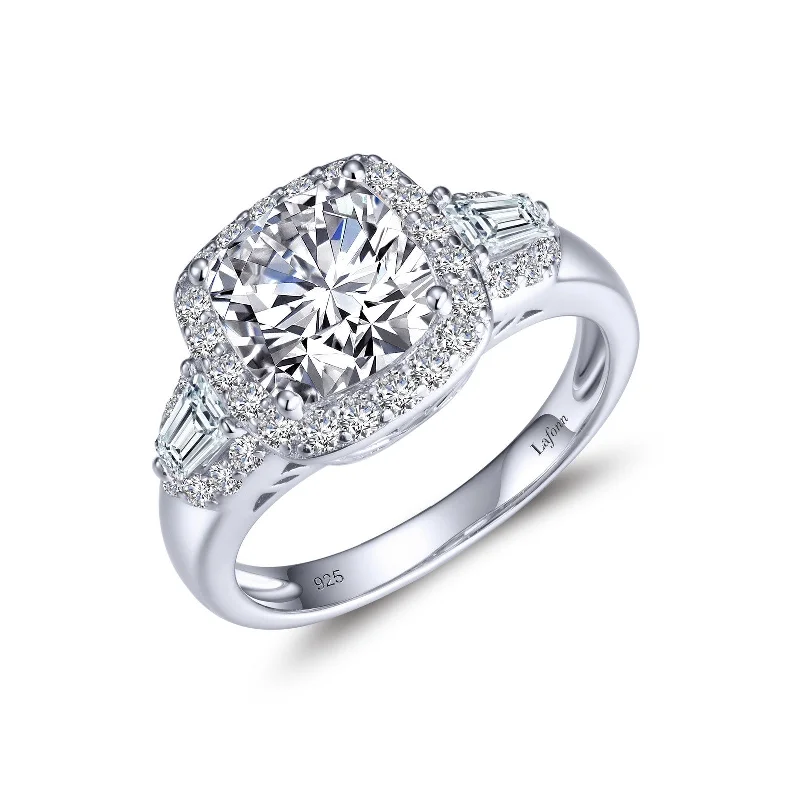 women’s platinum rings -Lafonn Classic Cushion Diamond Ring R0446CLP