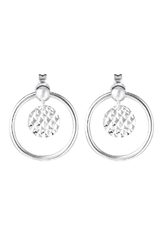 trendy stud earrings for women -TOMEI Snowy Snowball Earrings, White Gold 585