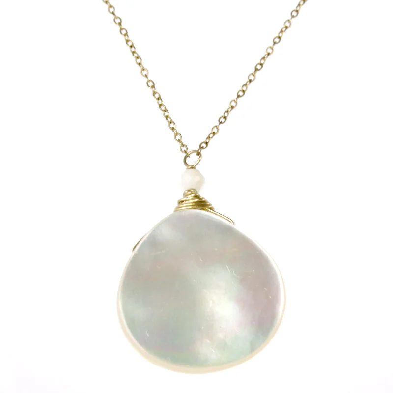 women’s designer choker necklaces -Mother of Pearl One Drop Necklace