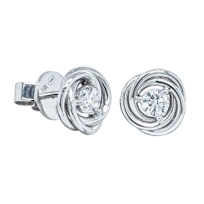 personalized earrings for women -18ct White Gold .50ct Diamond Earrings