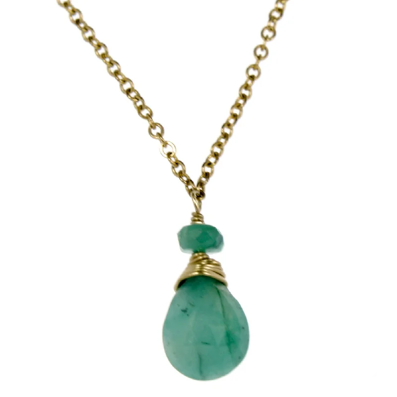 personalized necklaces for women -Emerald One Drop Necklace