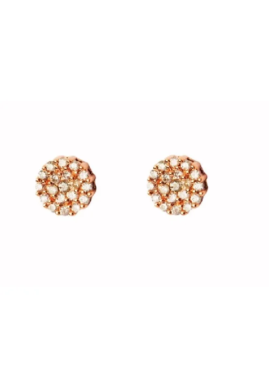 simple stud earrings for women -TOMEI Earrings of Rose in Pulchritude Pink, Rose Gold 750