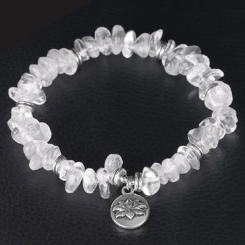 fashion bangles for women -Clear Quartz Positivity Bracelet