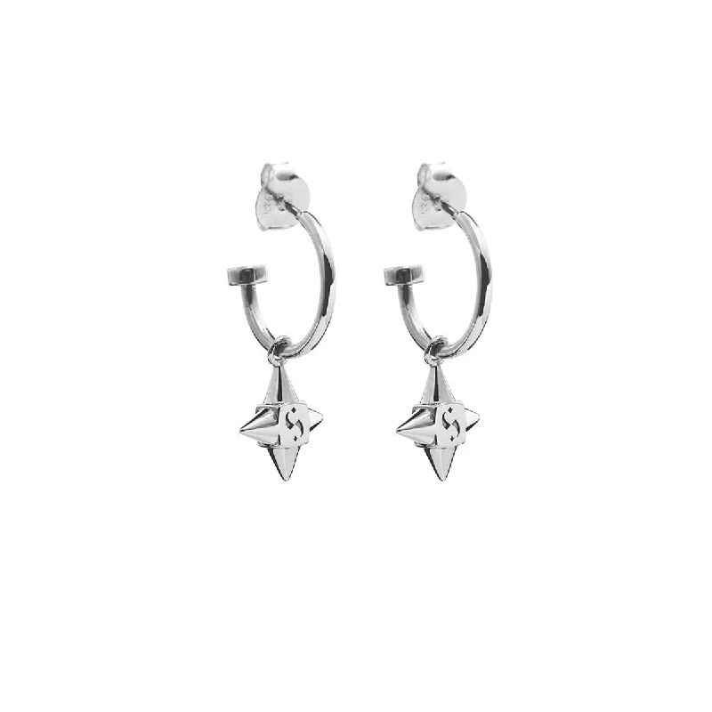 hoop earrings for women -Stolen Girlfriends Club Star Shock Anchor Earrings - Sterling Silver