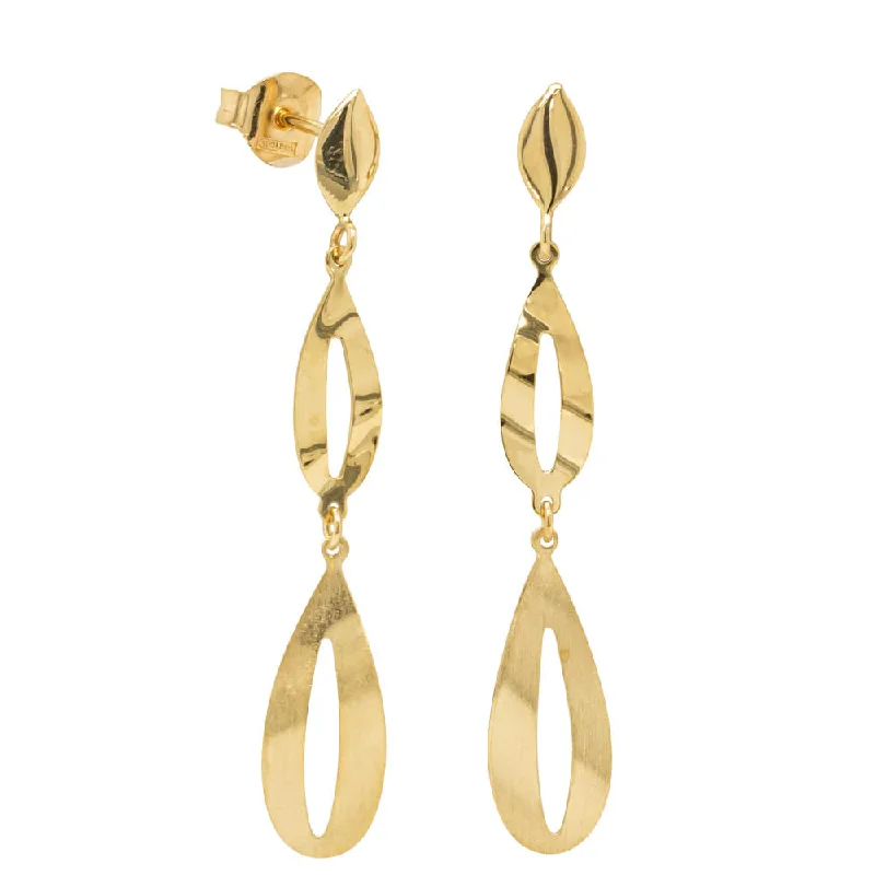 stud earrings for women -14ct Yellow Gold Campari Drop Earrings