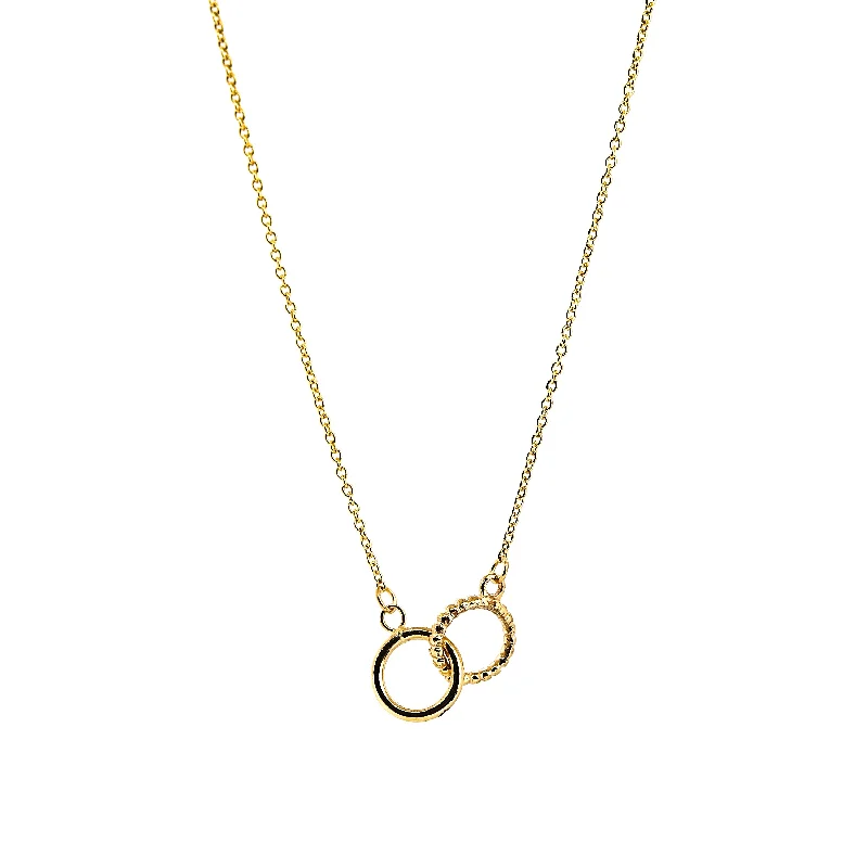 vintage gold necklaces for women -Interlocked Mini Circles Necklace, Solid 18k Gold