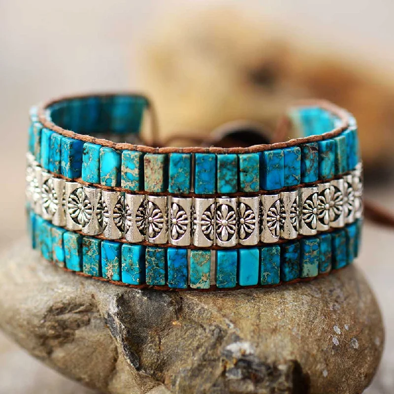 simple bangles for women -Turquoise Band Of Tranquility