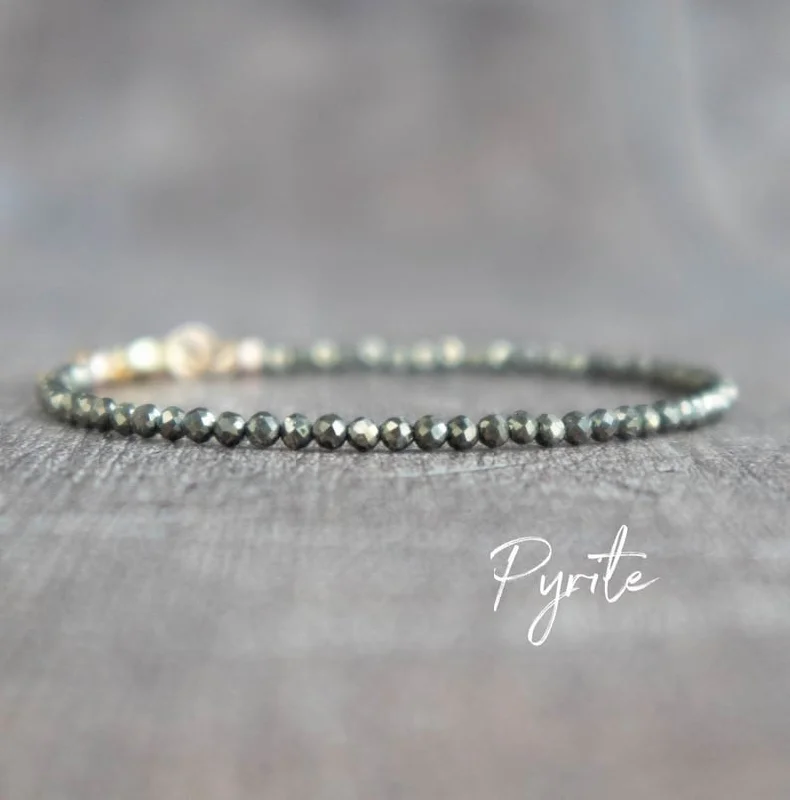 infinity bracelets for women -Aegis of Adversity Iron Pyrite Bracelet