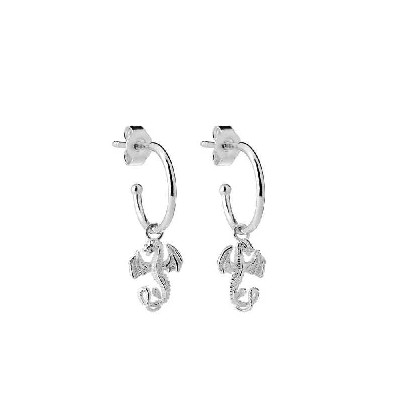 luxury diamond earrings -Karen Walker Lunar Dragon Hoops - Sterling Silver