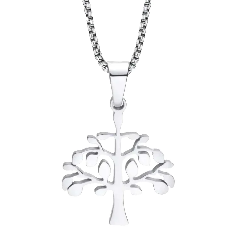 luxury pendant necklaces for women -Stainless Steel Tree Of Life Necklace