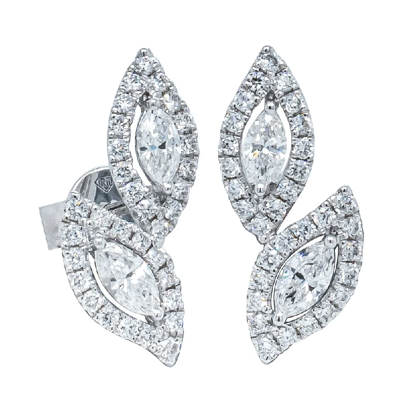 sleek hoop earrings for women -18ct White Gold .98ct Diamond Earrings