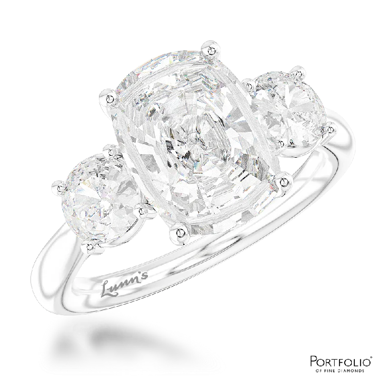 personalized rings for women -Three Stone 2.02ct F VVS2 Diamond Platinum Ring