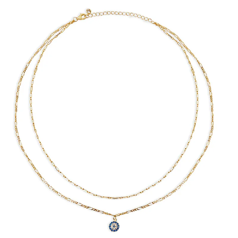 contemporary necklaces for women -THE FIGARO EVIL EYE LAYERING NECKLACE