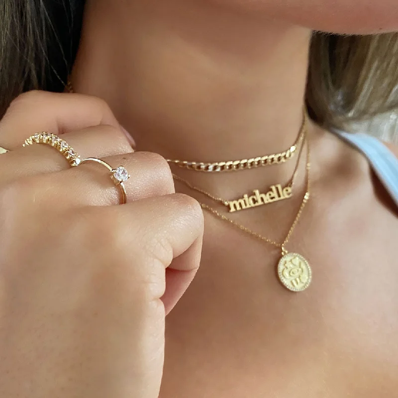 birthday gift necklaces for women -Lowercase Nameplate Necklace