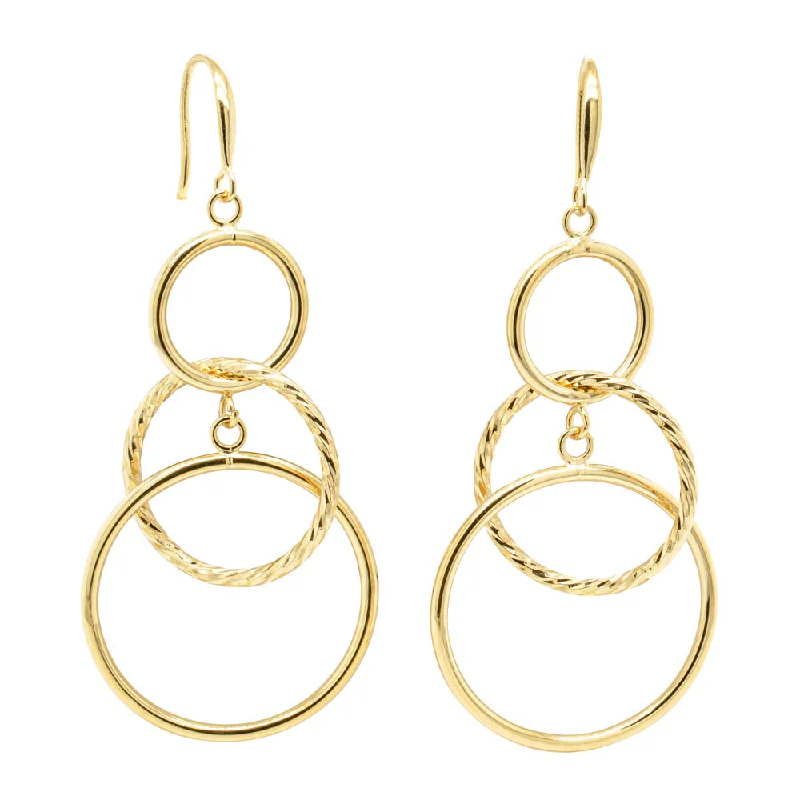 chic earrings for women -9ct Yellow Gold Margarita Drop Earrings