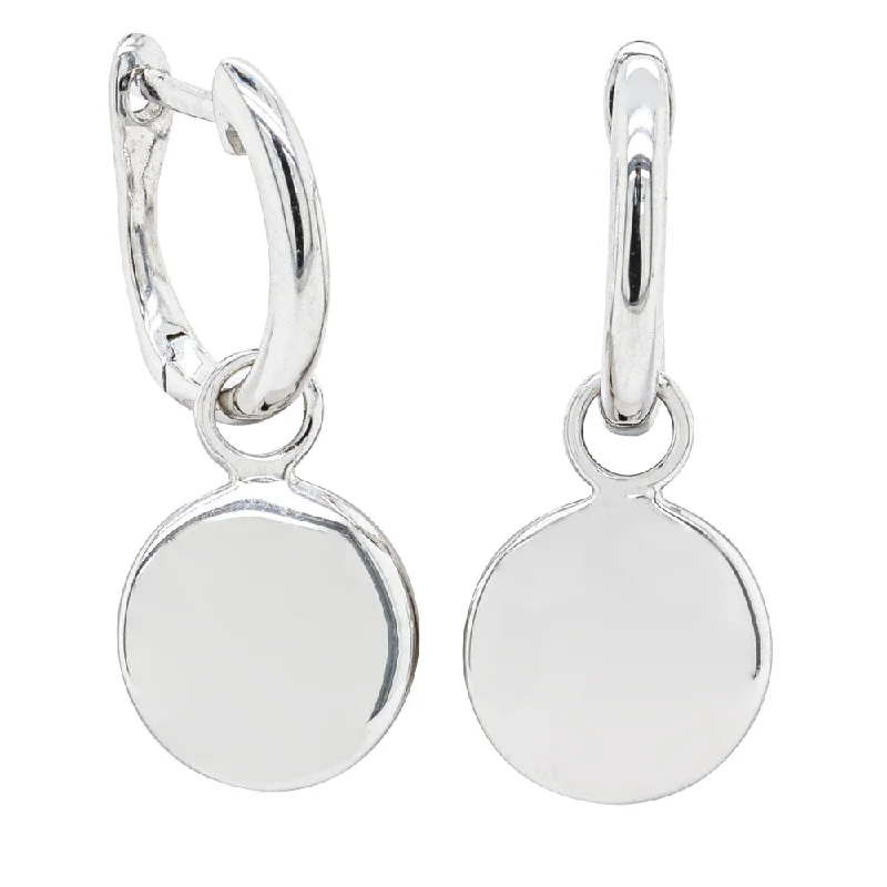 hoop earrings for evening wear -Sterling Silver Cosy Earrings With Pebble Drop