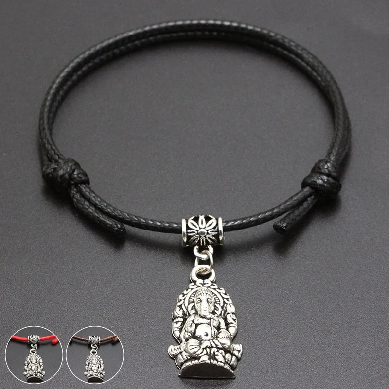 women’s gemstone bangles -Lord Ganesha Lucky Rope Bracelet