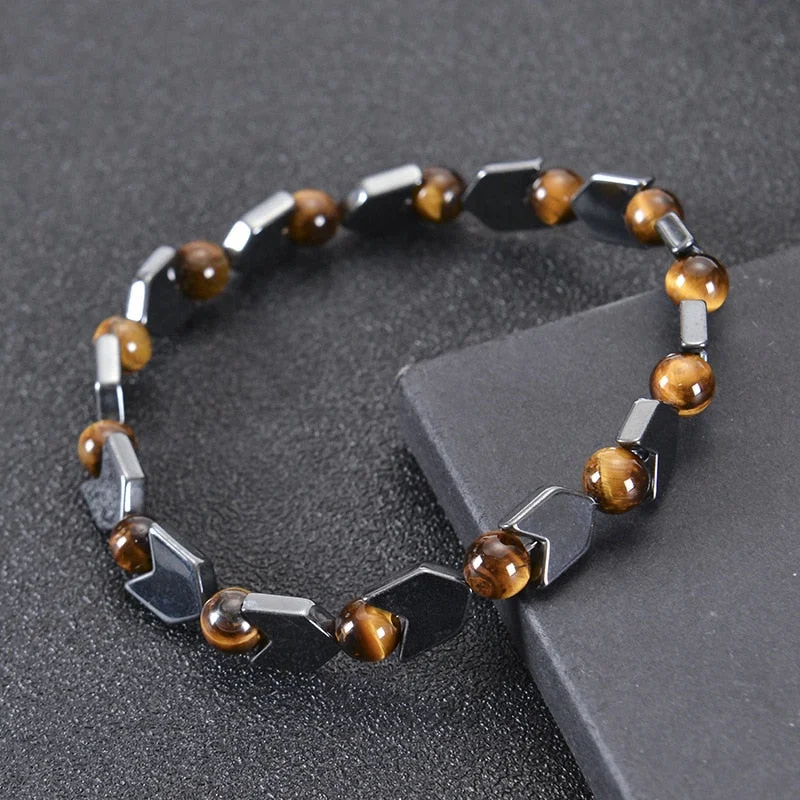 women’s charm bracelets -Hematite Tiger Eye Magnetic Bracelet