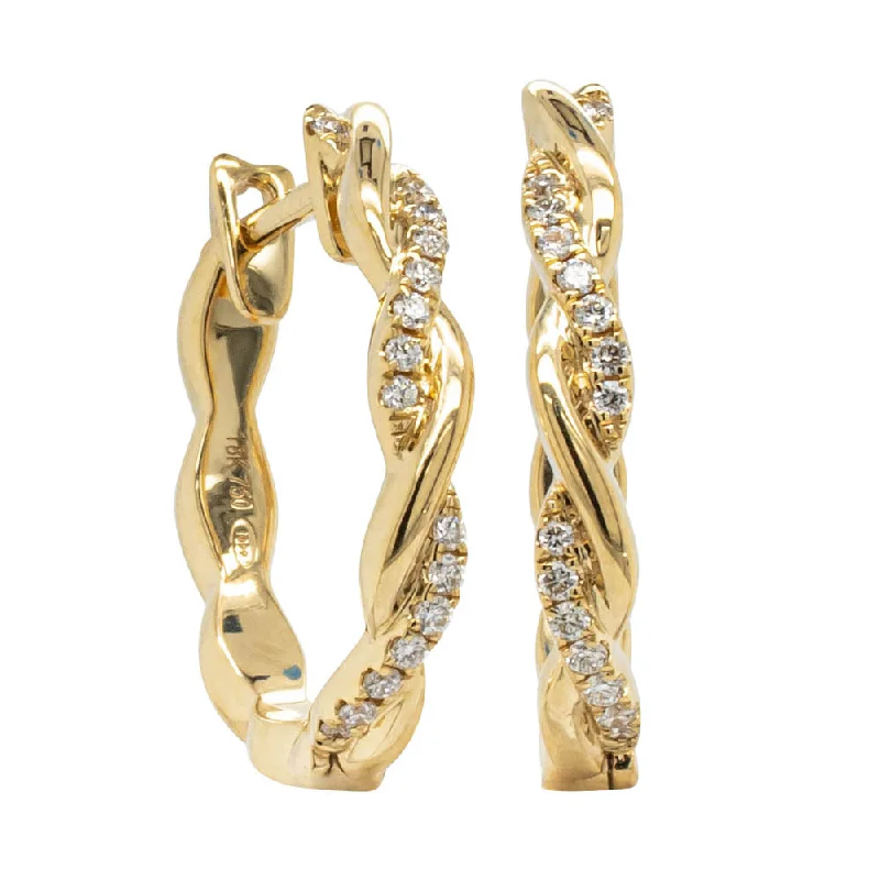 elegant gold earrings for women -18ct Yellow Gold Diamond Sienna Earrings