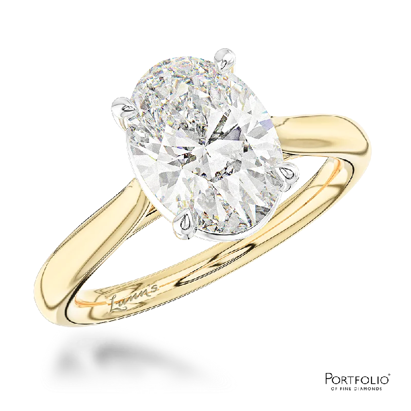 high-end rings for women -Solitaire 2.00ct G SI2 Diamond Yellow Gold/Platinum Ring