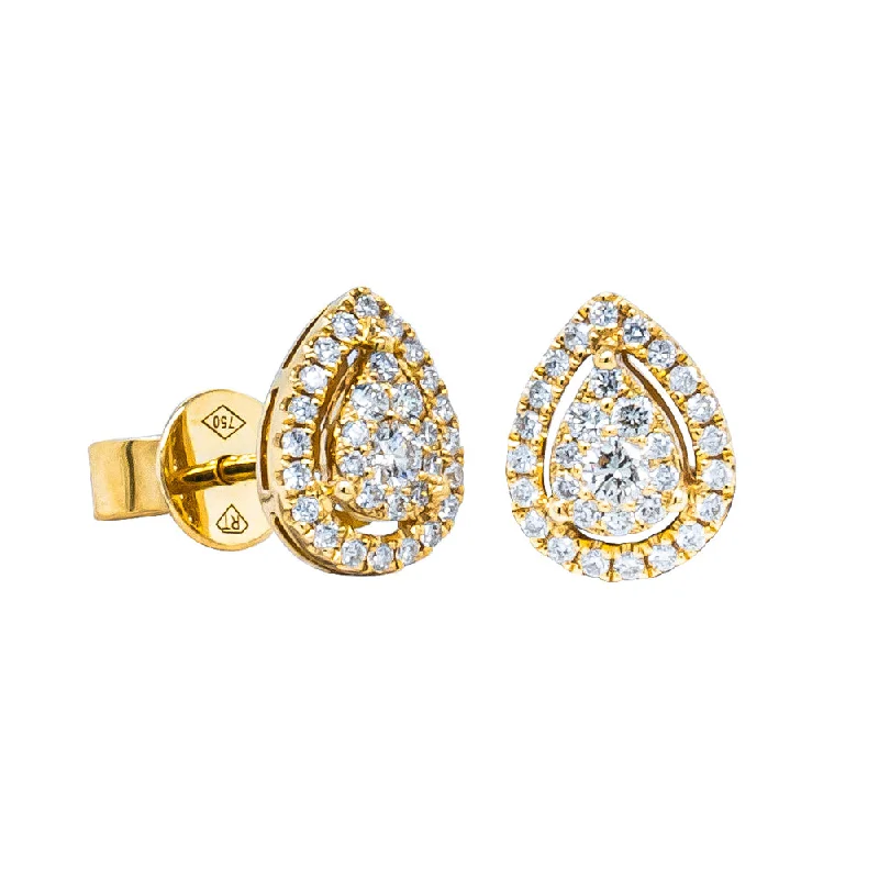 classic gold hoop earrings -18ct Yellow Gold .37ct Diamond Earrings