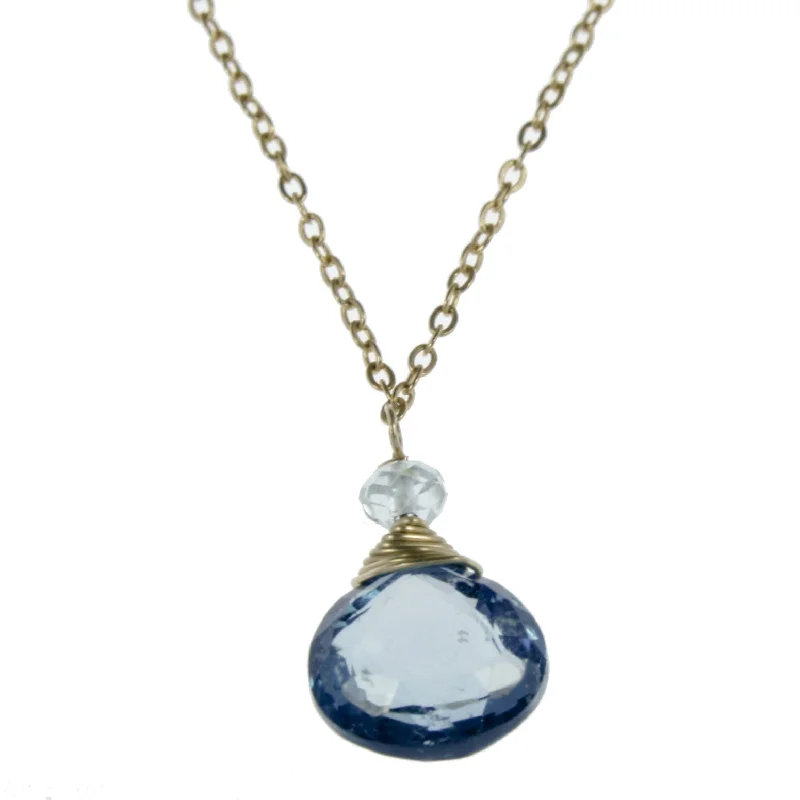 fashion necklaces for women -London Blue Topaz One Drop Necklace