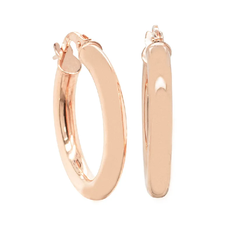 chic gold earrings -9ct Rose Gold Medium Hoop Earrings