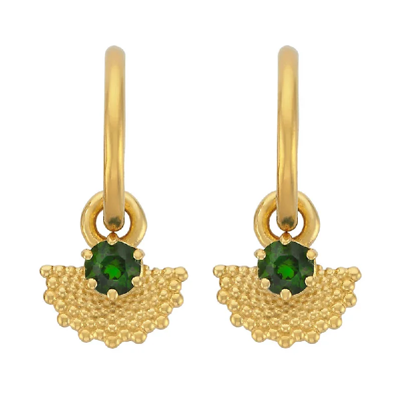 trendy earrings for parties -Zoe & Morgan Eos Earrings - Gold Plated & Chrome Diopside