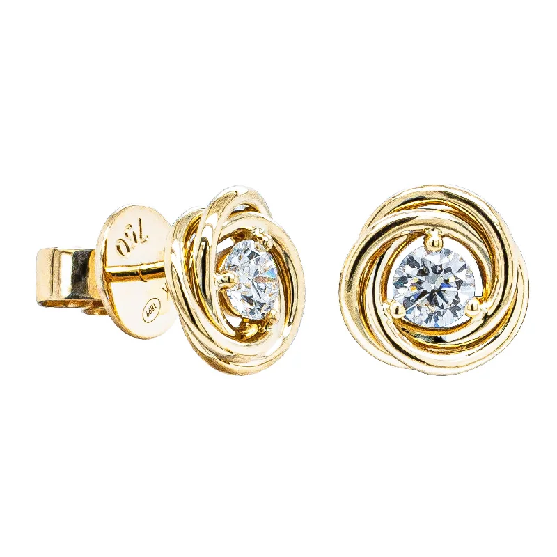 fashion earrings for women -18ct Yellow Gold .50ct Diamond Earrings