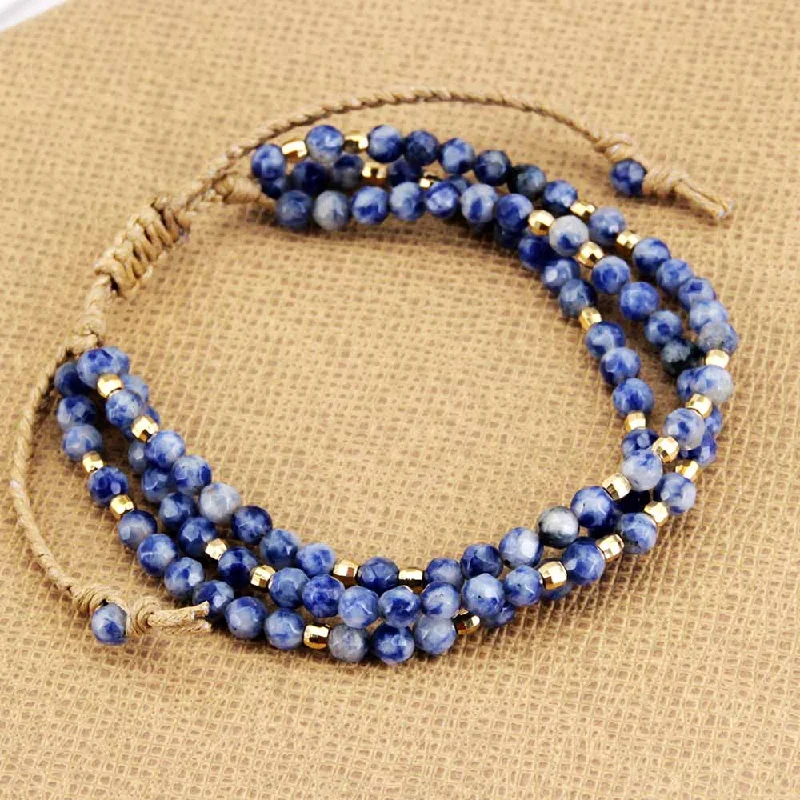 stylish bangles for women -Sassy Sodalite Stackable Bracelet