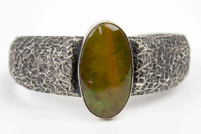 gold bangles for women -Navajo Green Turquoise Cuff Bracelet by Aarron Anderson