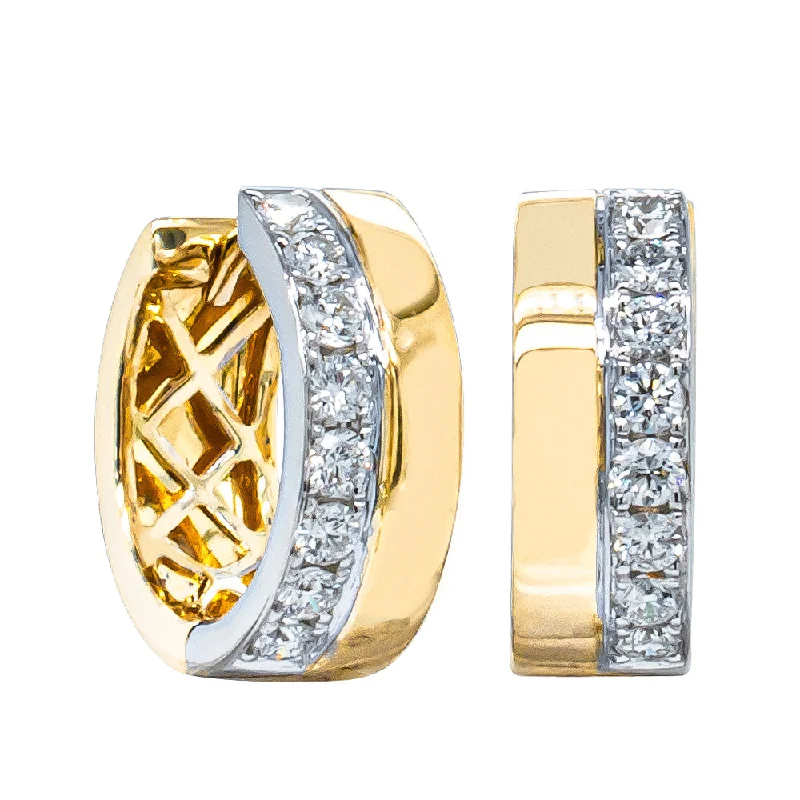 custom-designed hoop earrings -18ct Yellow Gold .40ct Diamond Hoop Earrings