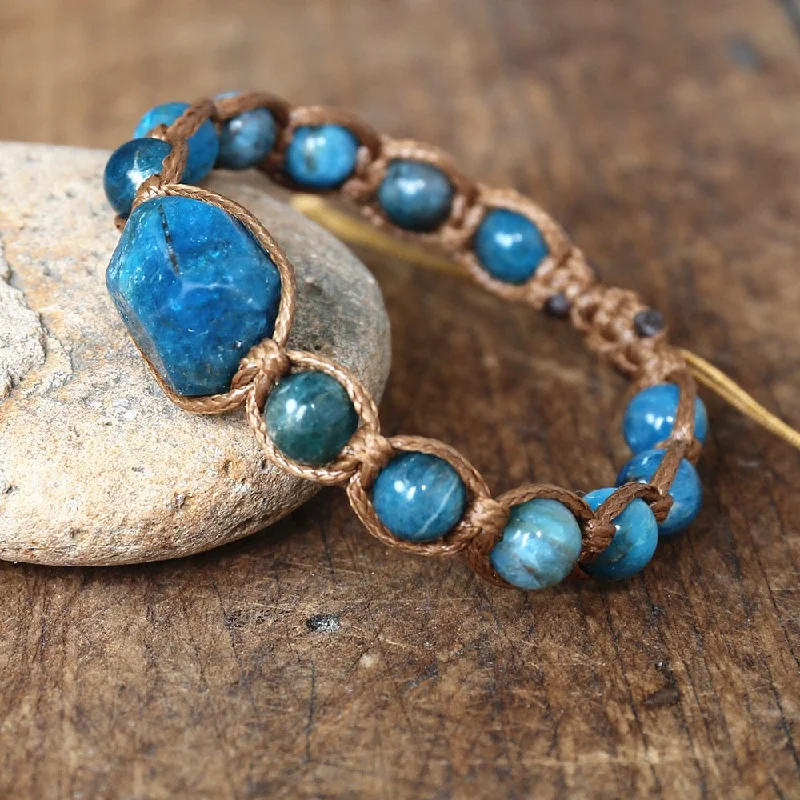 bangles with gemstones -Grounding and Manifestation Apatite Bracelet