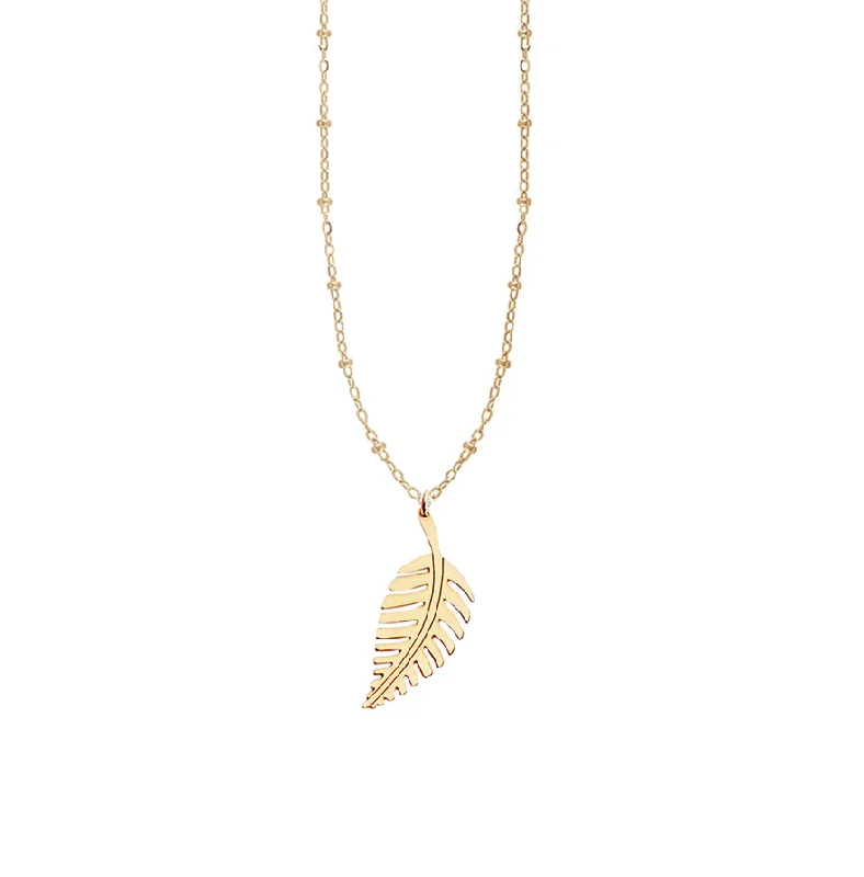 women’s elegant silver necklaces -Demeter Leaf Beaded Necklace