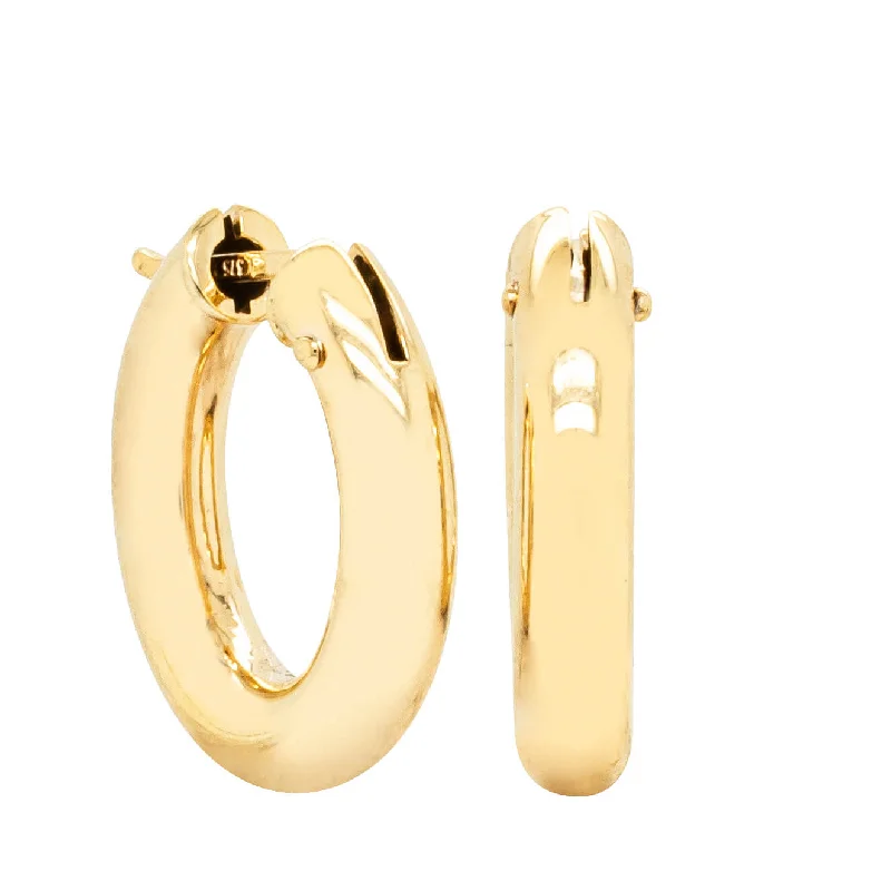 large hoop earrings -9ct Yellow Gold Oval Hoop Earrings