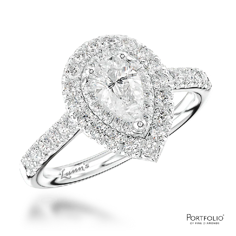 unique rings for women -Cluster 0.50ct F SI1 Diamond Platinum Ring