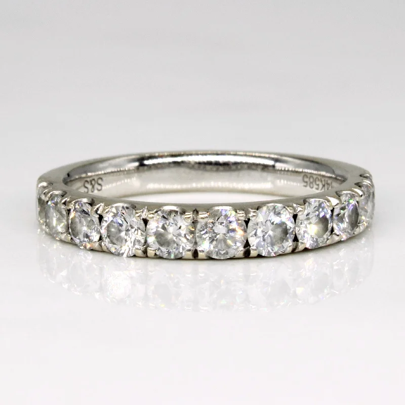 platinum engagement rings -Semi Eternity Diamond Ring | 1.00ctw | SZ 6.25 |