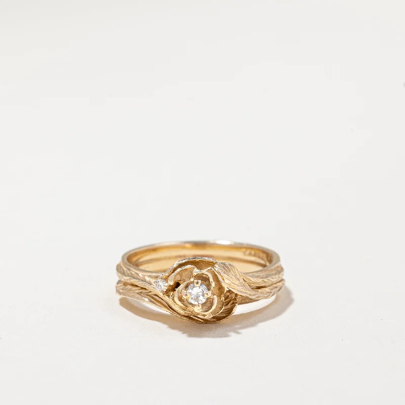 cocktail rings for women -14k Yellow Gold Diamond Ring | 0.08ctw | SZ 6