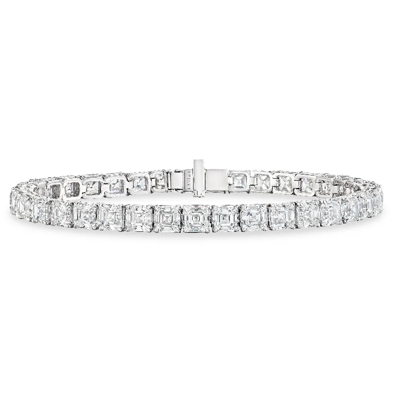 adjustable bangles for women -Emerald Cut Diamond Tennis Bracelet, 19.5 CT