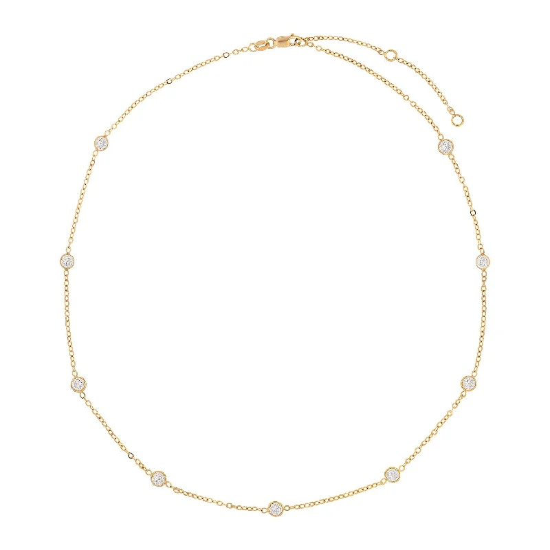 luxury necklaces for women -Sparkly Orbit Bezel Necklace