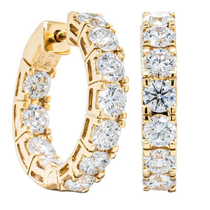 gold stud earrings for women -18ct Yellow Gold 4.00ct Diamond Jubilee Hoop Earrings