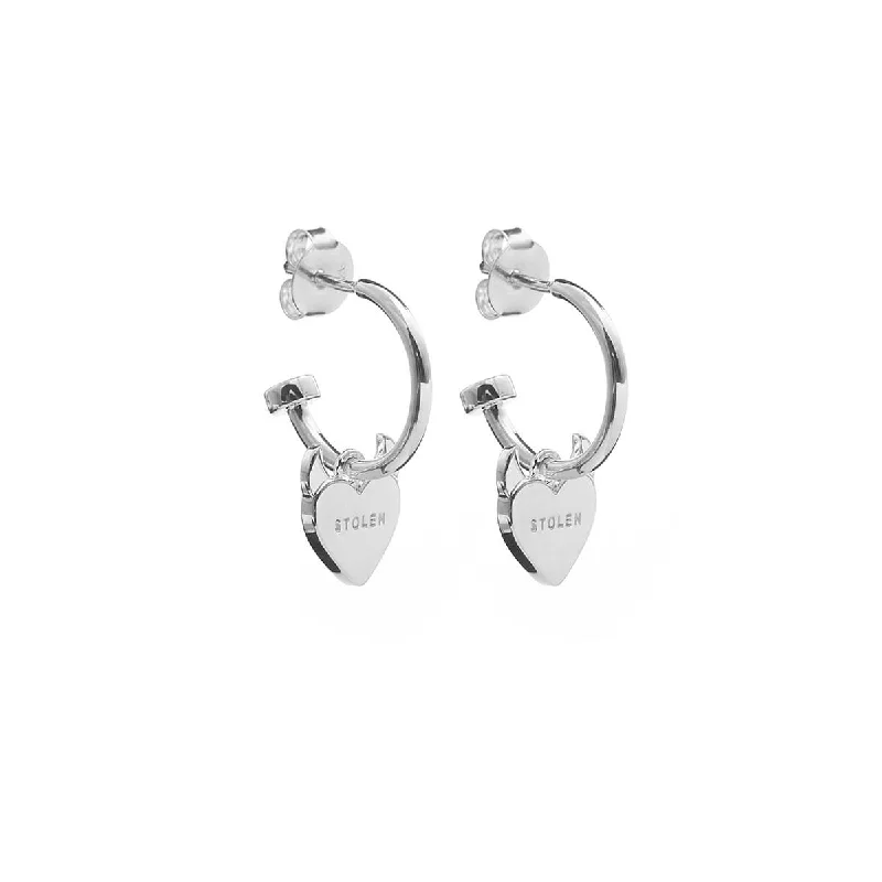 stud earrings for women -Stolen Girlfriends Club Sinister Heart Anchor Earrings - Sterling Silver