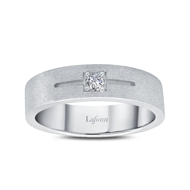 custom rings for women -Lafonn Men Round Diamond Ring R0416CLP