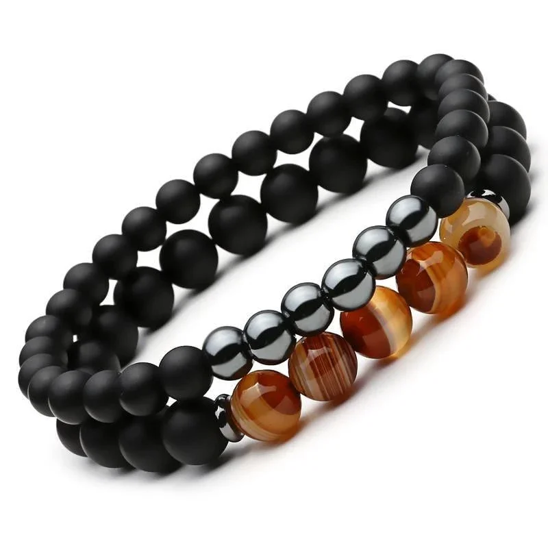 classic gold bangles for women -Balancing Hematite Agate Protection Bracelets PLUS Free Bonus